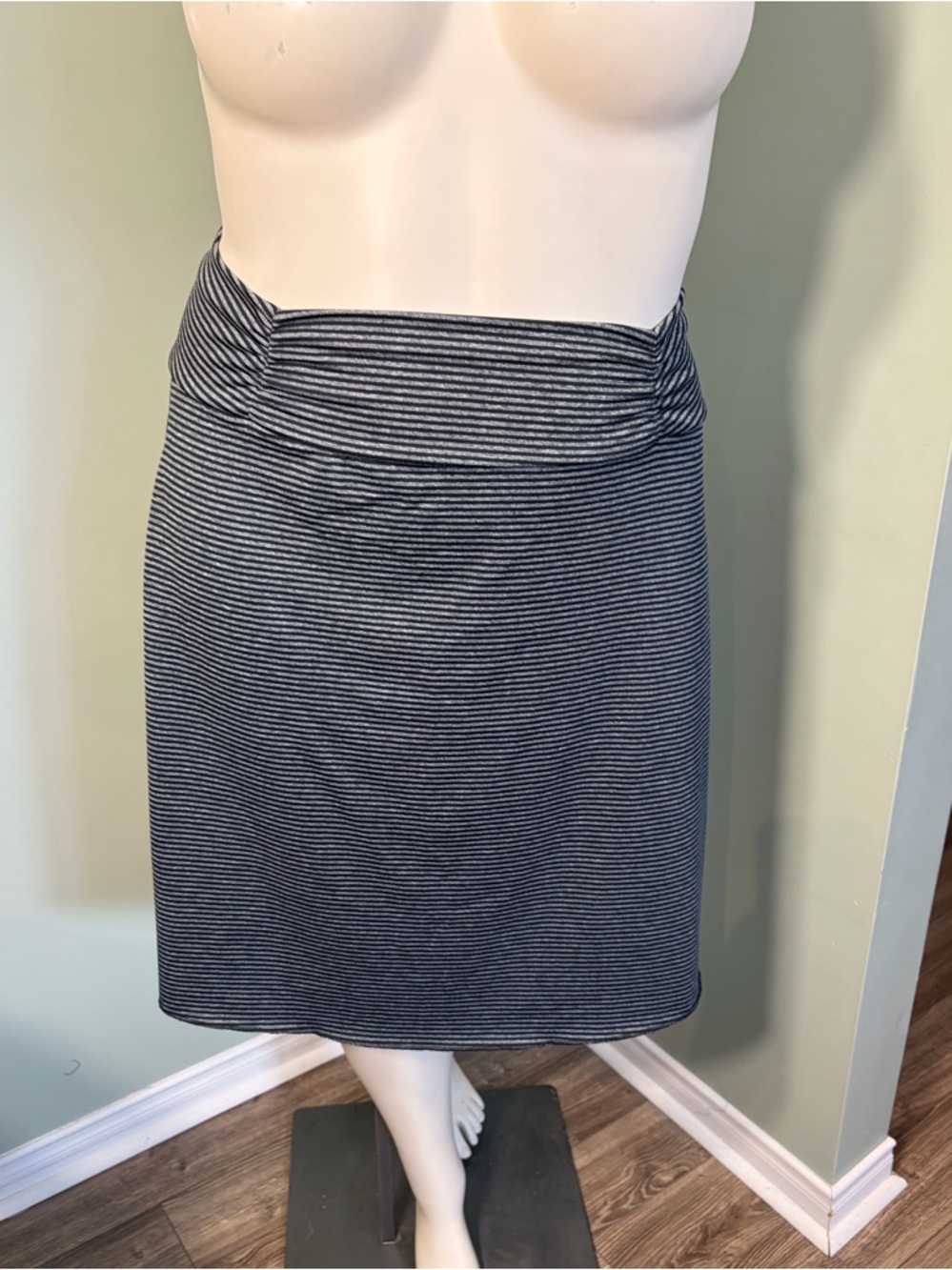 131. Tranquility Striped Grey and Black Women's Skirt